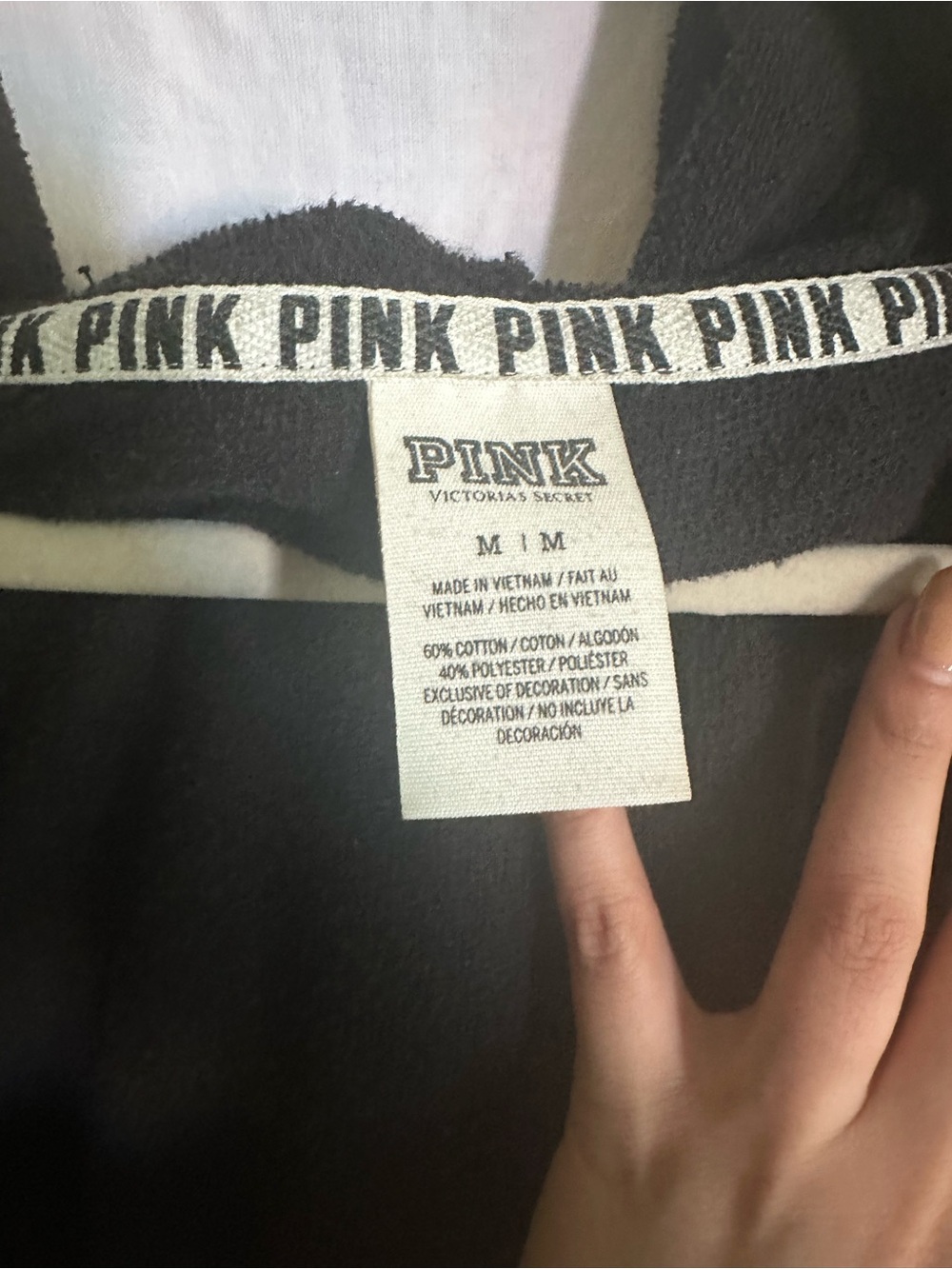 PINK Victoria's Secret Black Hoodie Jacket